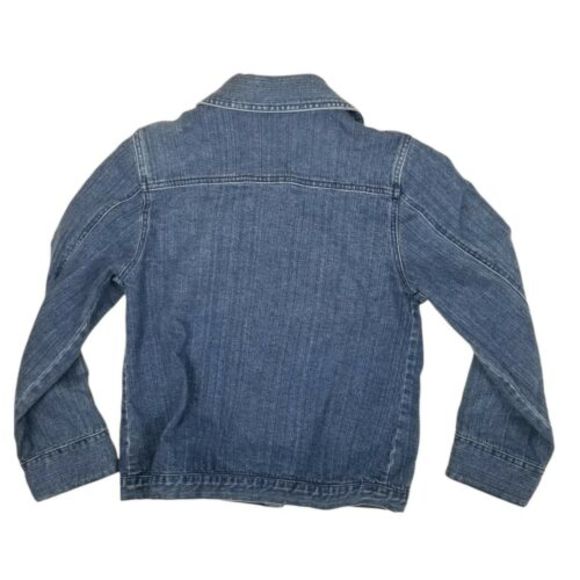 Lisa International Womens Small Denim Stretch Jacket Blue Jean Leopard Flip Cuff - Picture 5 of 12